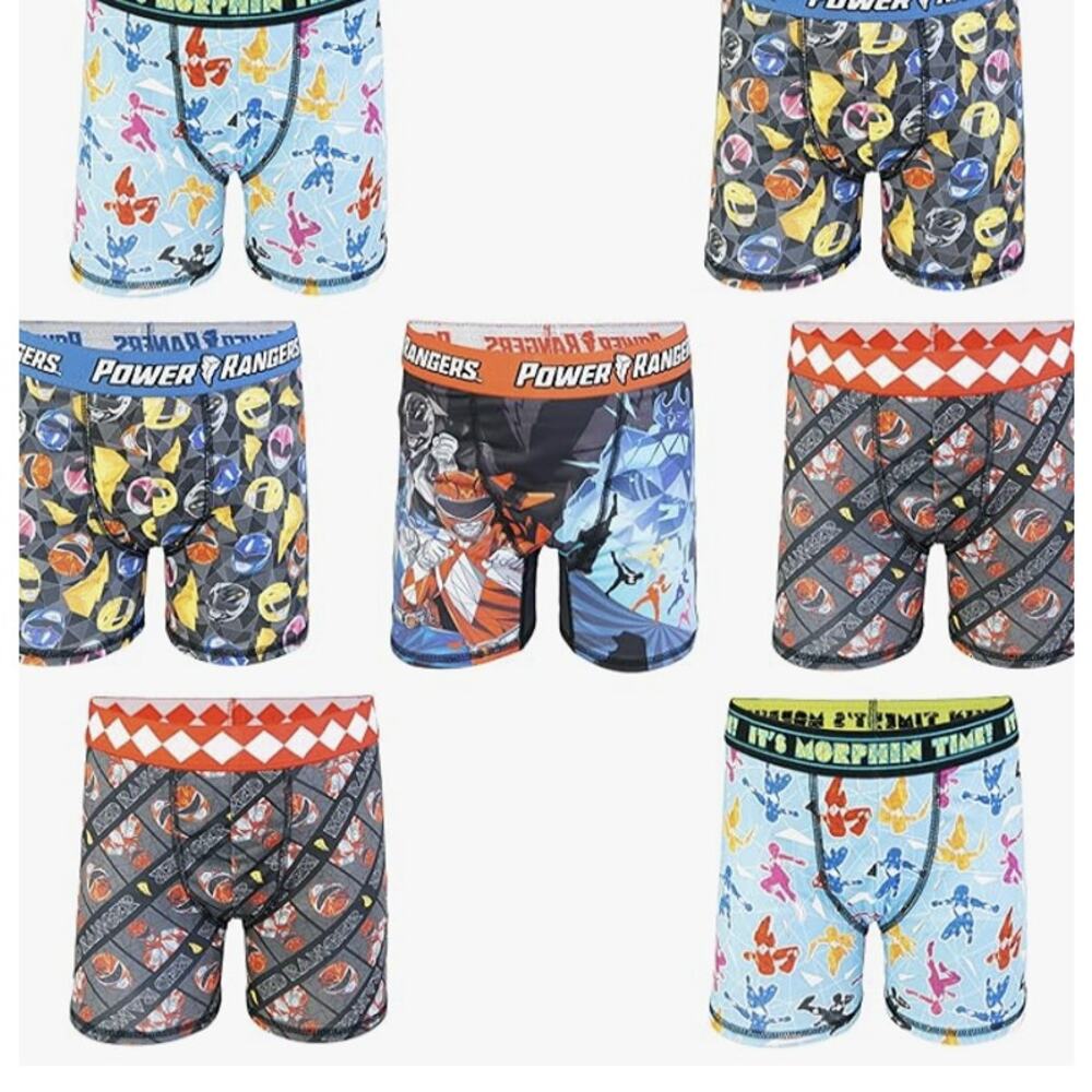 HandCraft Boy's 10 Power Rangers 7 Pack Athletic Boxer Brief N2-34